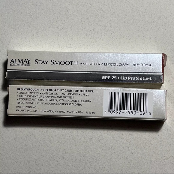 2x ALMAY Stay Smooth Anti-Chap Lipcolor with SPF 25 - Lip Protectant #09 NUDE - Picture 4 of 7